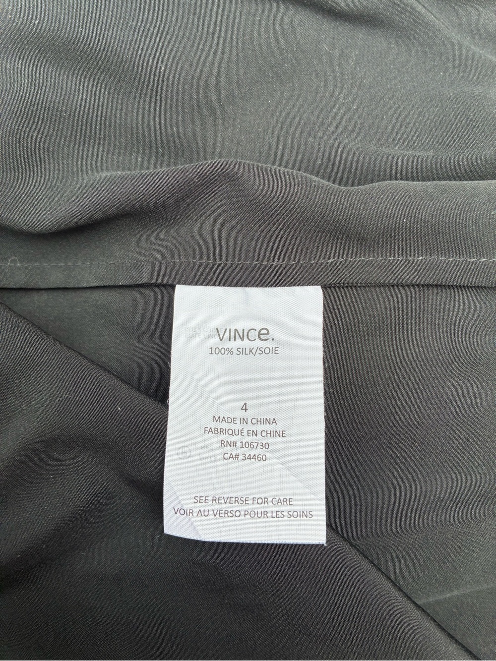 VINCE Silk Sleeveless Jumpsuit Color Black Size US 4 - Picture 9 of 9